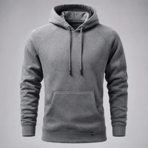 Mens grey pullover hoodie for winter workouts
