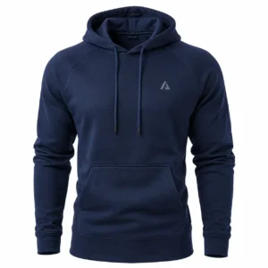 Mens navy blue athletic hoodie for gym workouts