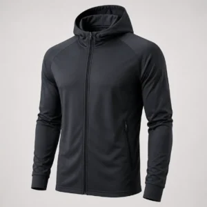 Mens lightweight zip up running hoodie for morning jogs