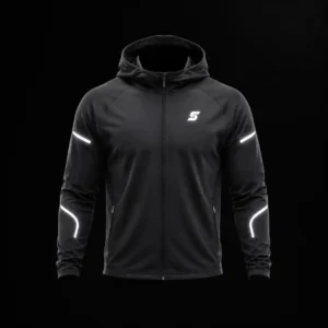 Mens reflective running hoodie for low light and night running