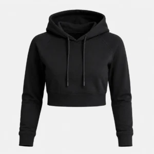 Womens cropped workout hoodie for gym and athletic training