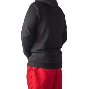 Men's black zip-up performance hoodie for gym and running