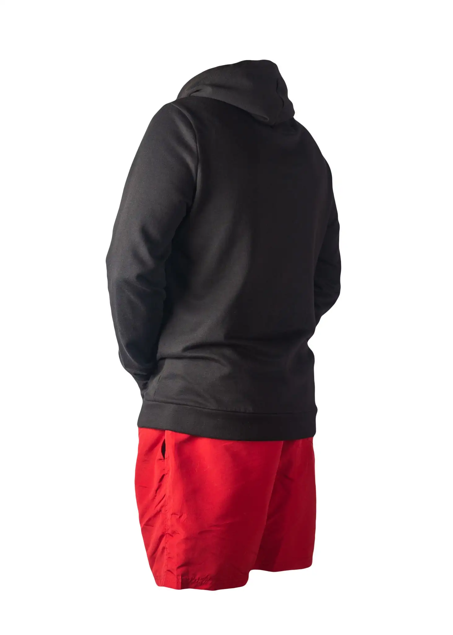 Men's High-Performance Black Zip-Up Hoodie Men's black zip-up performance hoodie for gym and running
